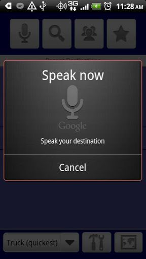 Use the built-in microphone to speak the destination for your RV route.